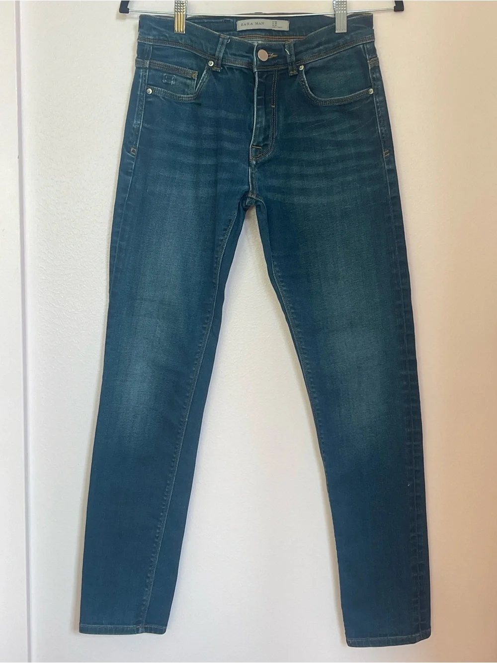 Zara Man Slim Fit Jeans Dark Wash Blue Denim Mens Size 30 EUR 38